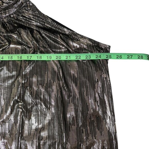 Altar'd State Black Gold Metallic Sleeveless Slinky Ruffle High Neck (XL) -NEW‎ - Picture 11 of 13